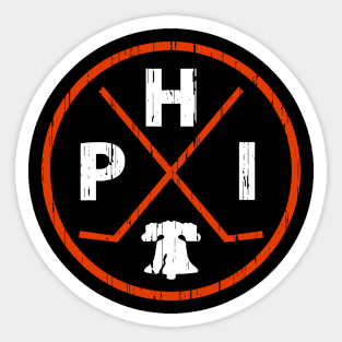 Philadelphia Hockey Orange and Black Liberty Bell Philly Fan Gift Sticker